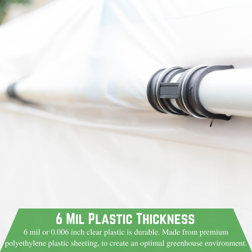 Farm Plastic Supply edge detail with clamp showing secure fastening method