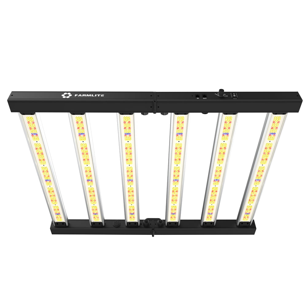 FARMLITE front view showing compact grow light bar and packaging benefit visibility