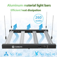 FARMLITE hanging installed on grow rack demonstrating space-efficient lighting