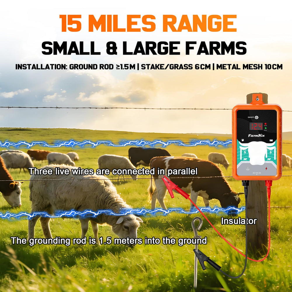 FarmNix LED and on/off switch close-up for instant status checks and easy control