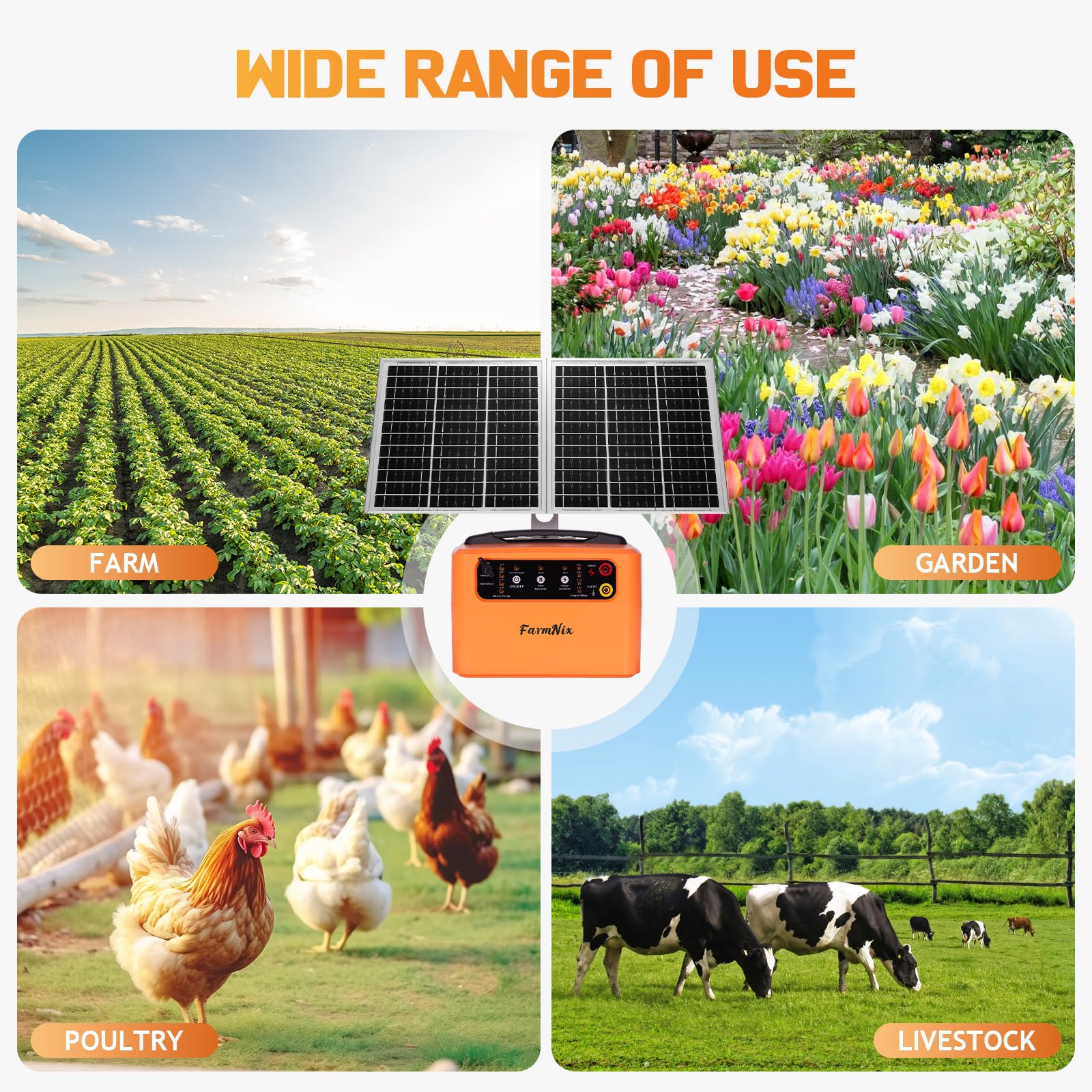 FarmNix ground rod connection detail ensuring secure grounding and stable output