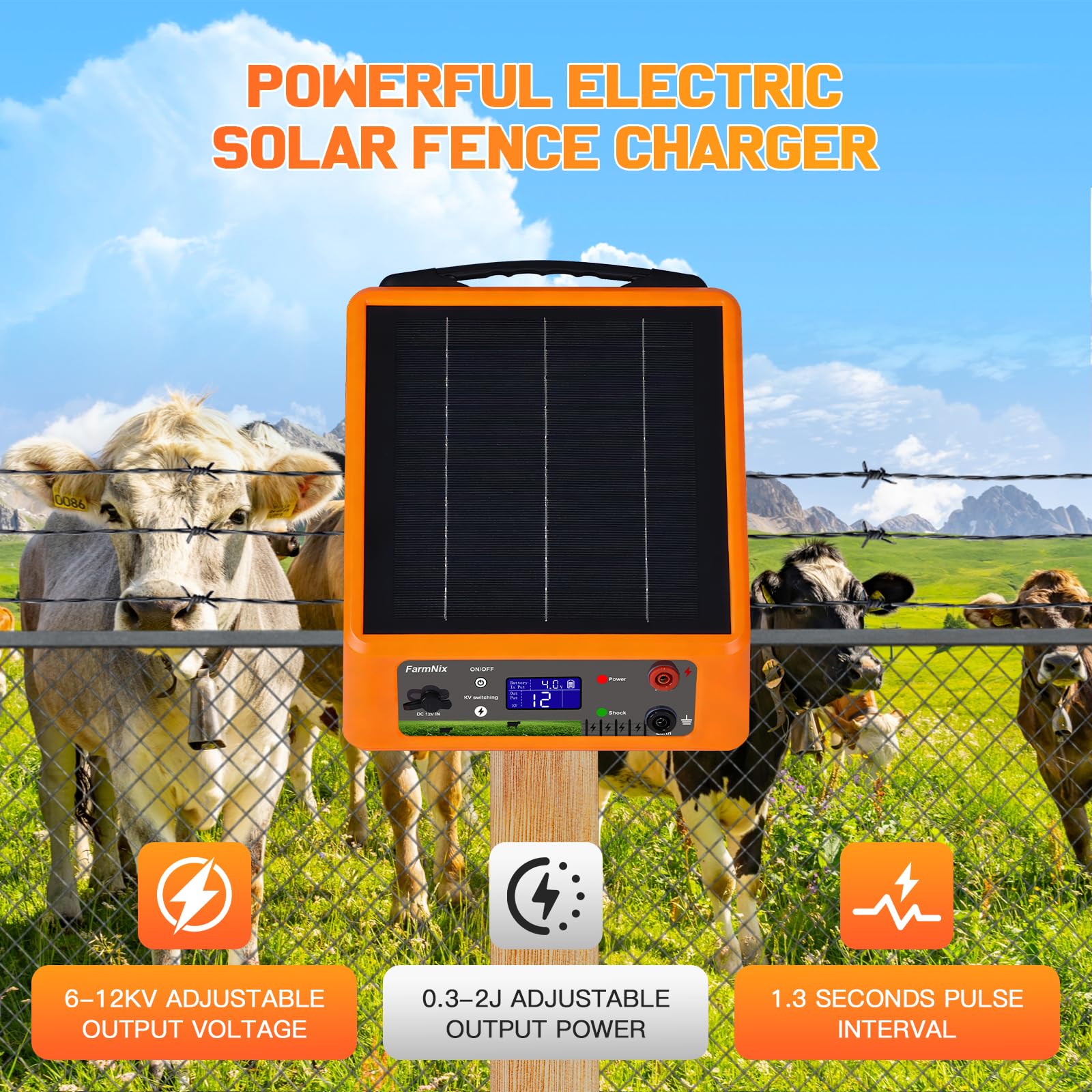 FarmNix unit mounted on fence post demonstrating easy installation and scale
