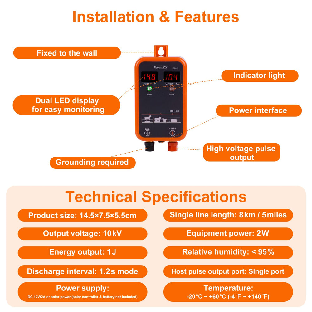 FarmNix mounted on fence post securing livestock with visible connection points