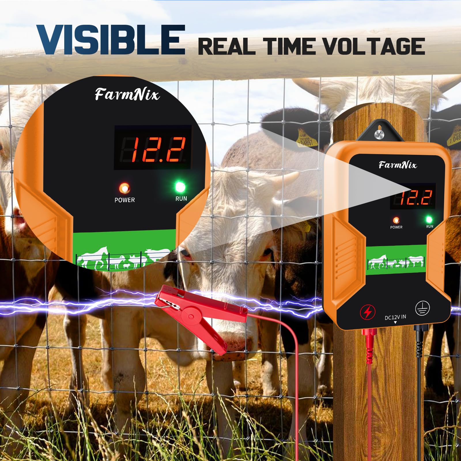 FarmNix mounted on a fence post demonstrating outdoor installation benefit