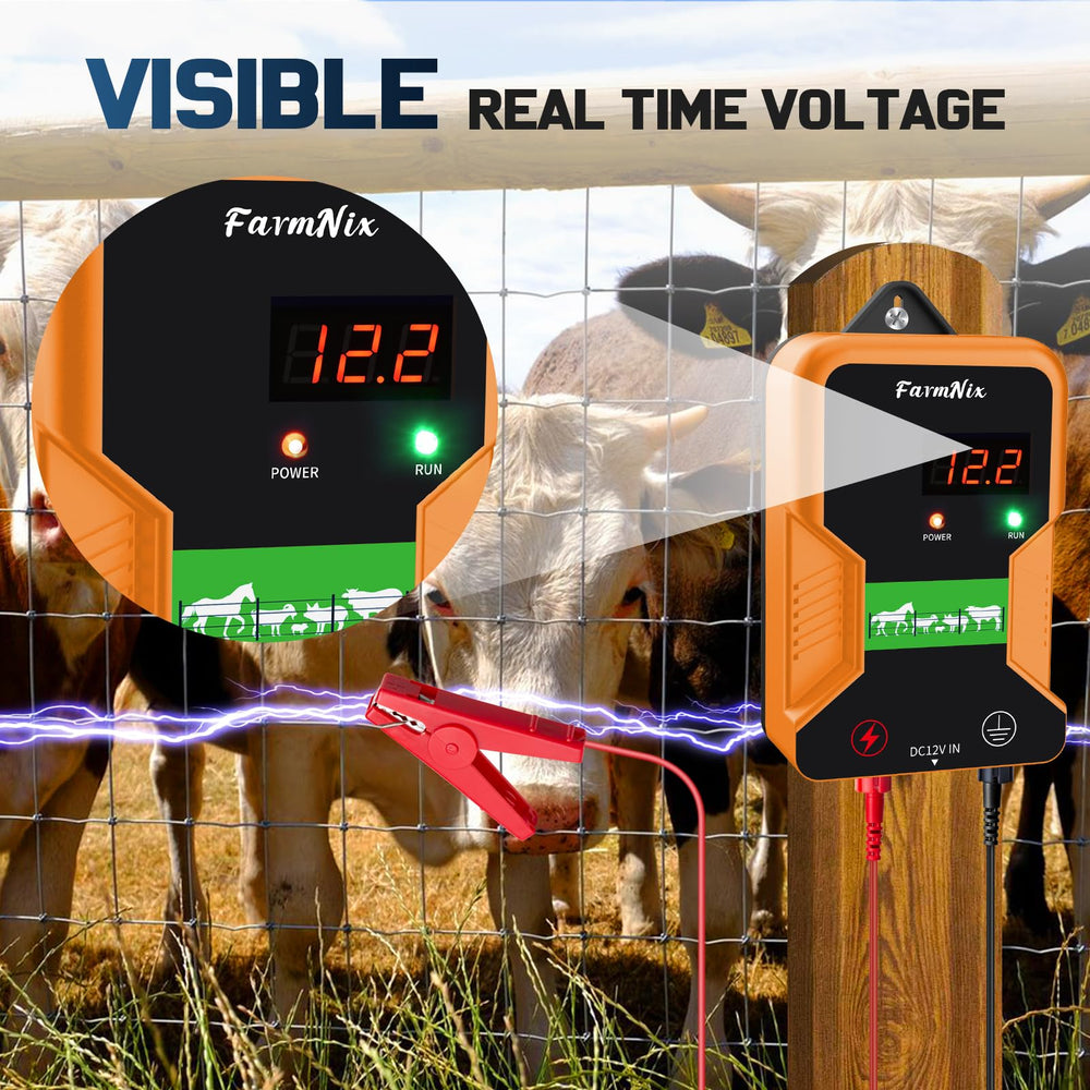 FarmNix mounted on a fence post demonstrating outdoor installation benefit