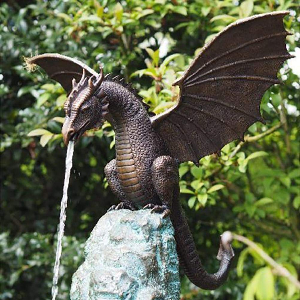 Faruxue dragon front view showing bronze-look finish and garden focal point benefit
