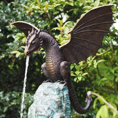 Faruxue dragon front view showing bronze-look finish and garden focal point benefit