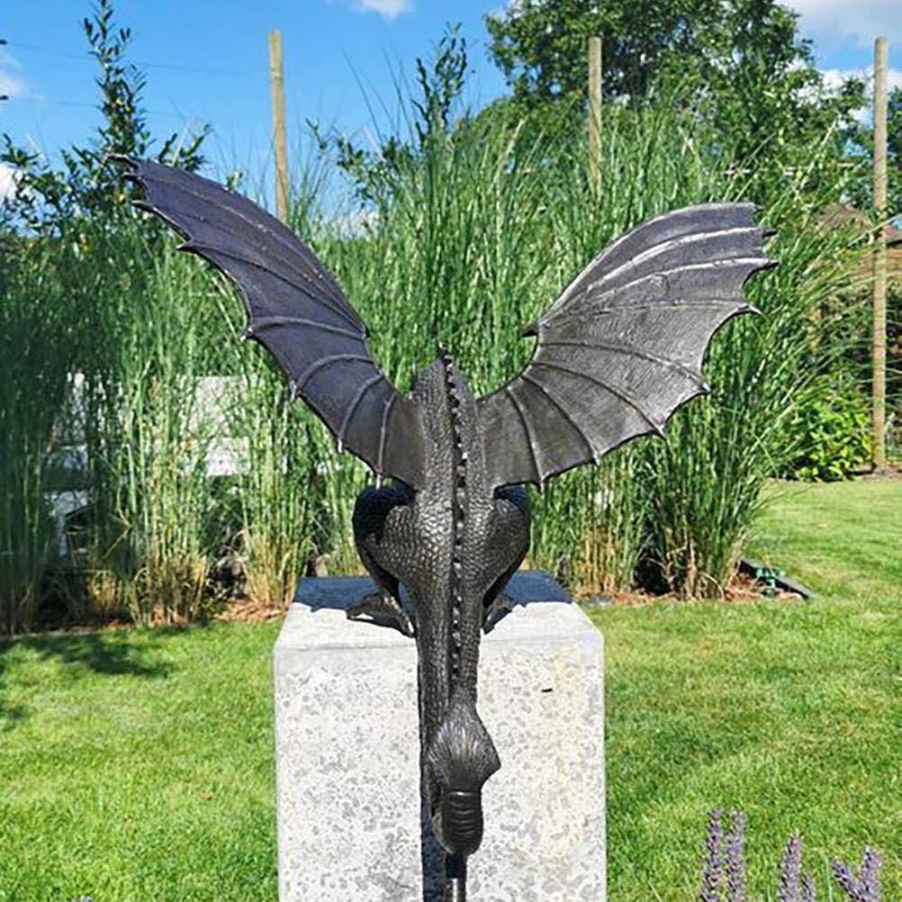 Faruxue dragon on patio lifestyle shot showing ambiance and decorative benefit
