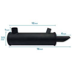 fascinatte muffler inlet detail highlighting 1 3/8-inch ID fitment