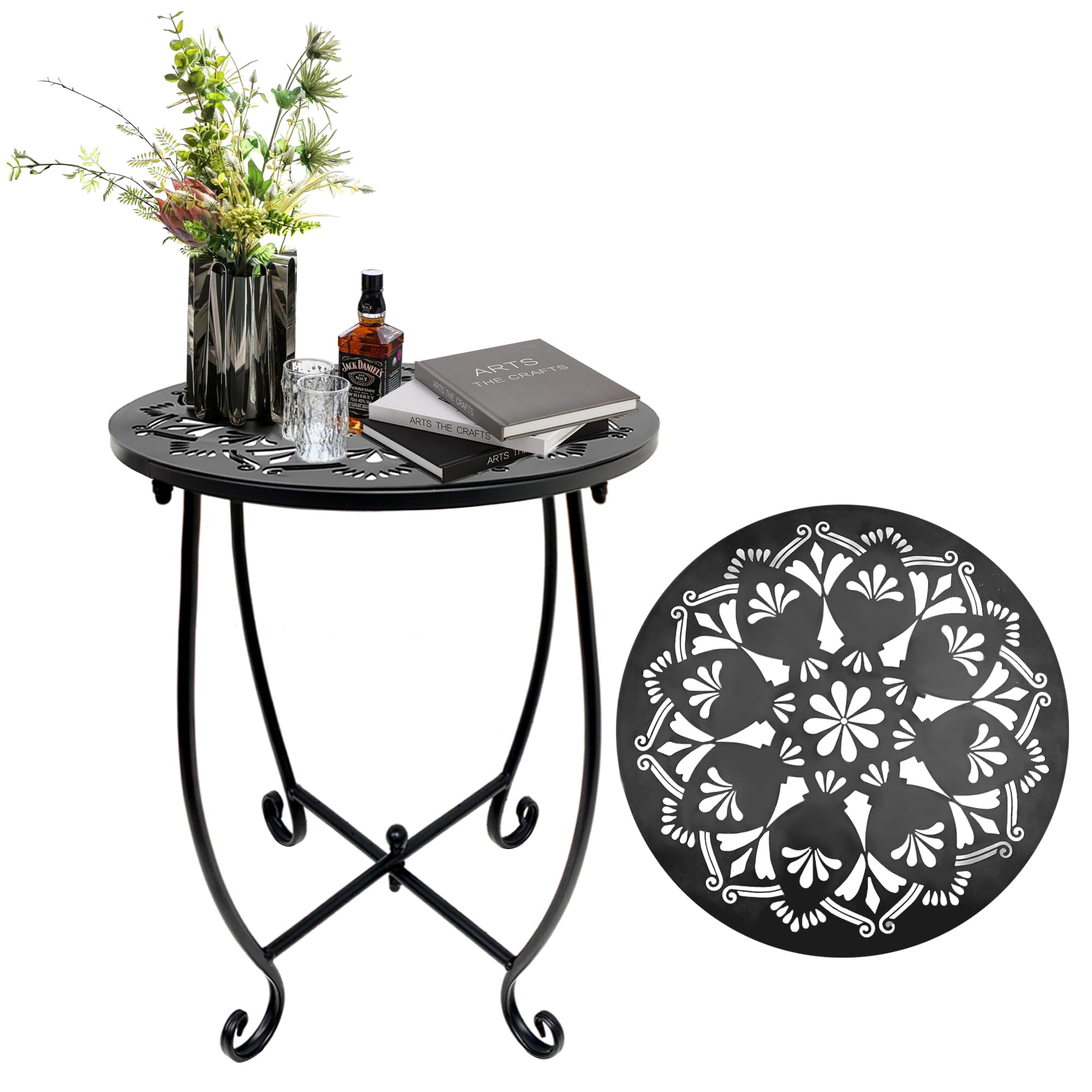 Fashion&cool front view of side table showcasing compact modern design and outdoor use