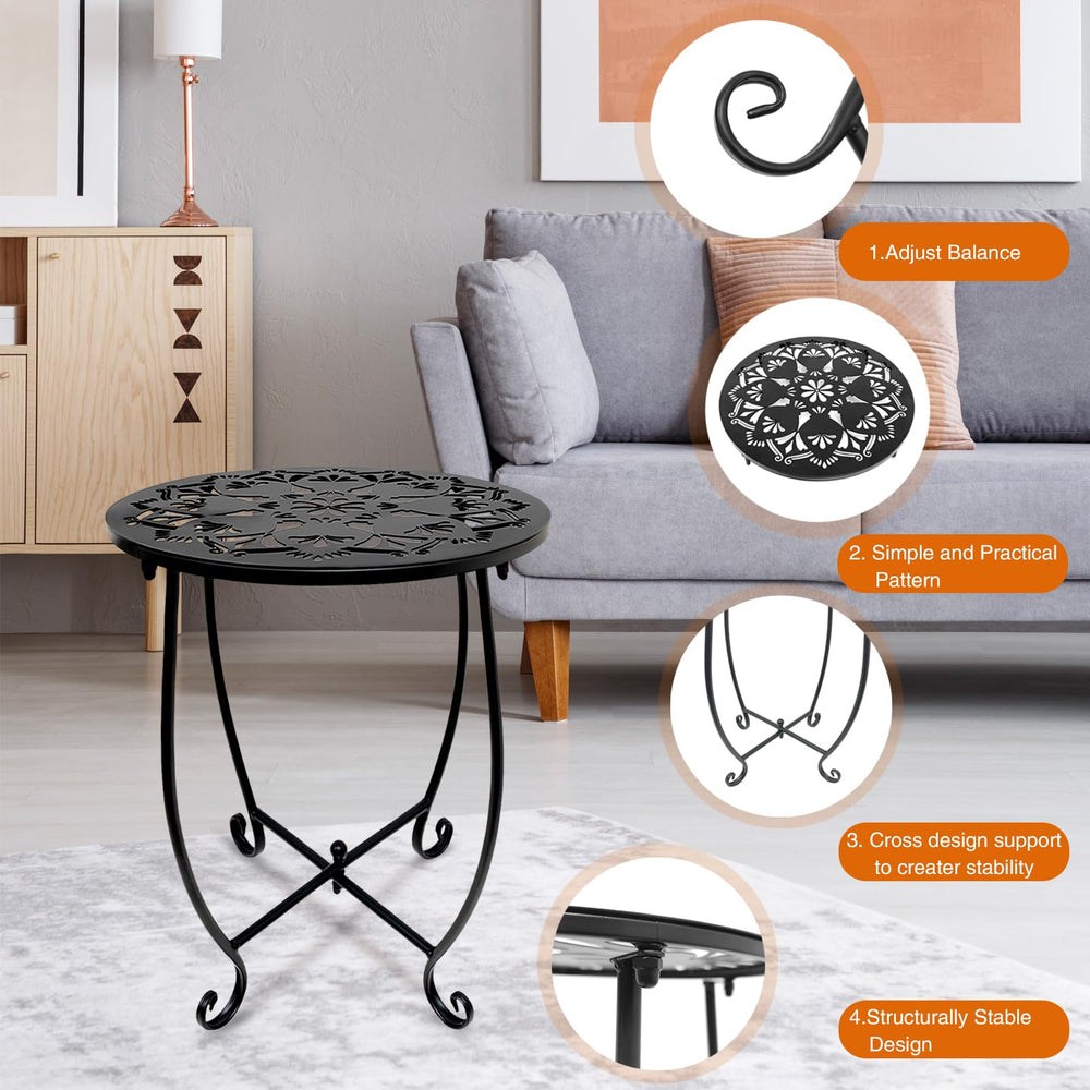 Fashion&cool table in patio setting holding drinks to show outdoor convenience