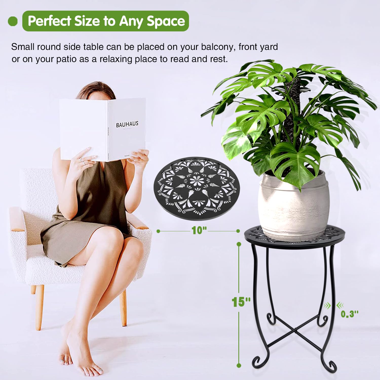 Fashion&cool patio lifestyle scene with tables illustrating outdoor durability
