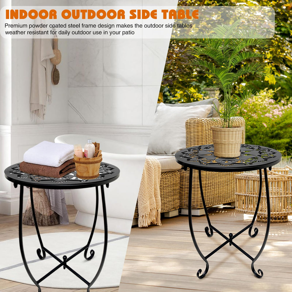 Fashion&cool table used as a plant stand displaying greenery and curb appeal