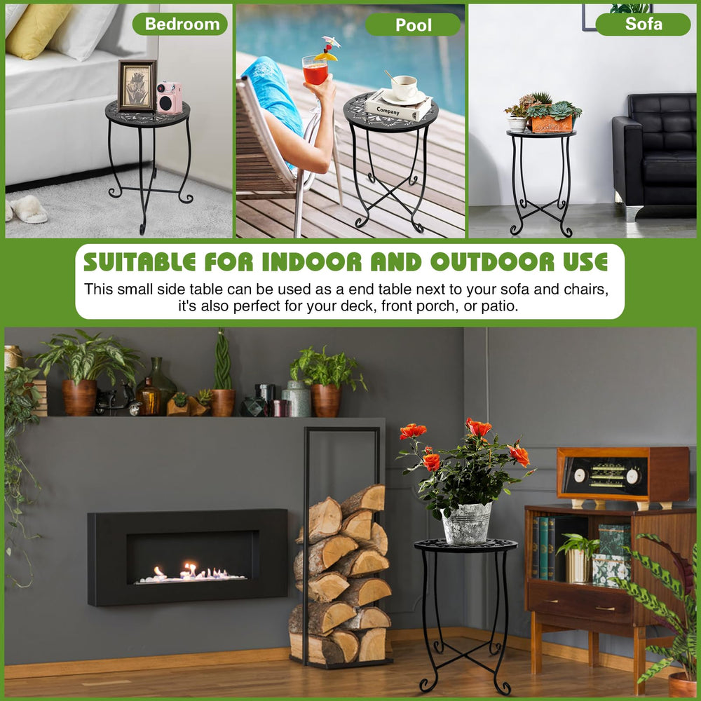 Fashion&cool single table styled with plant demonstrating dual-use as plant stand