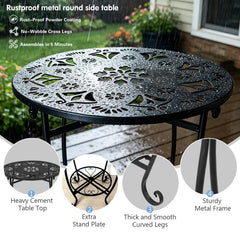 Fashion&cool close view of 18-inch tabletop demonstrating roomy surface for drinks