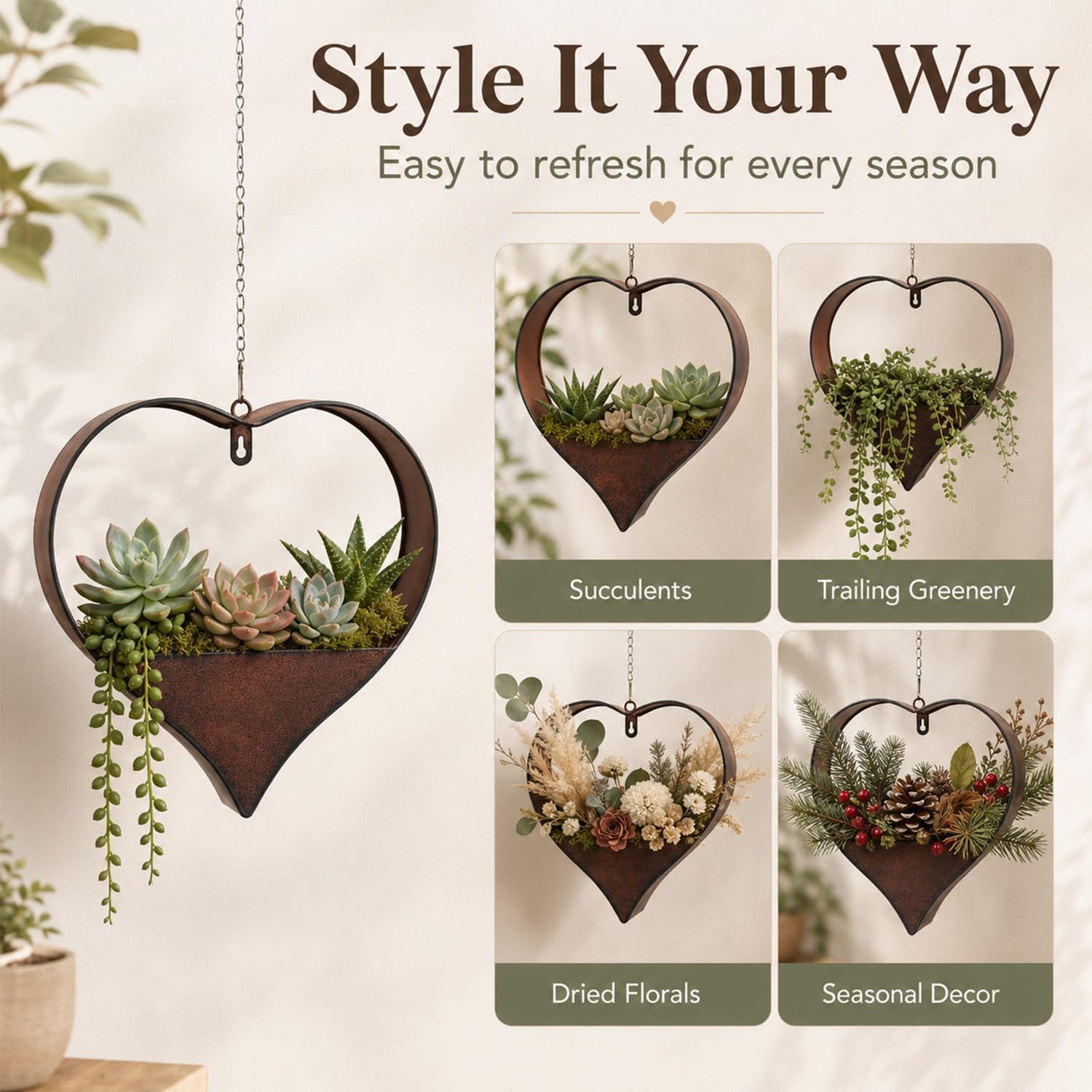 Fashionoda heart planter on balcony creating cozy outdoor greenery