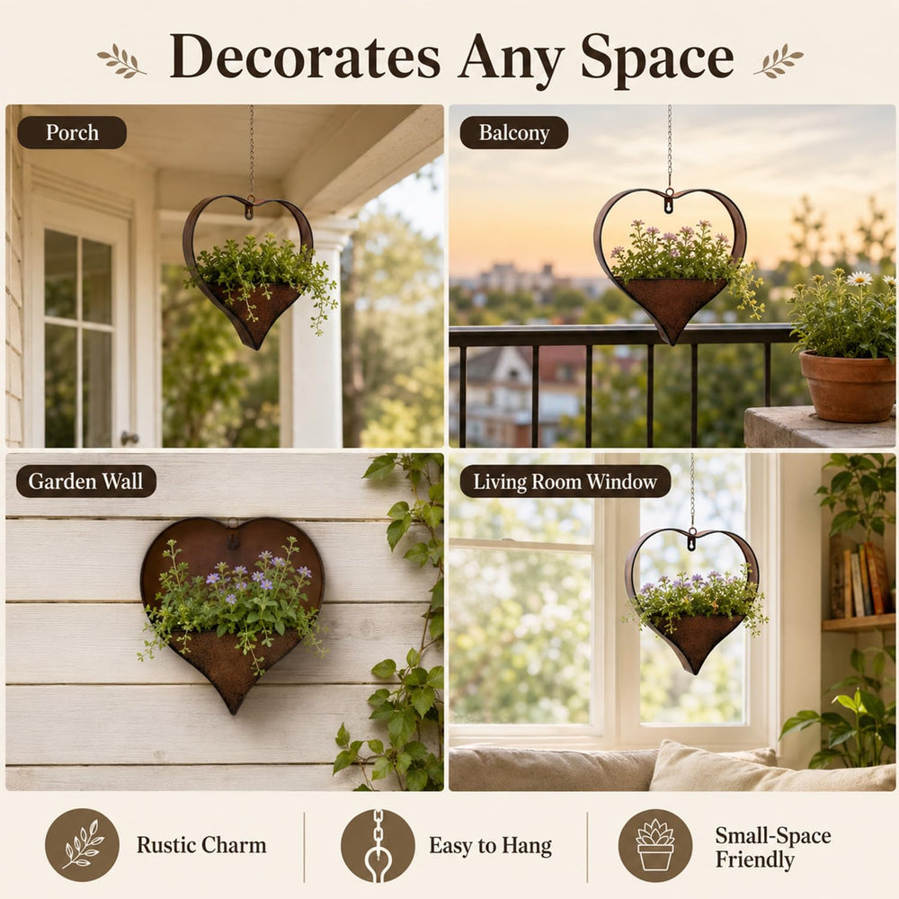 Fashionoda planter next to hand to show 10.6-inch scale and portability