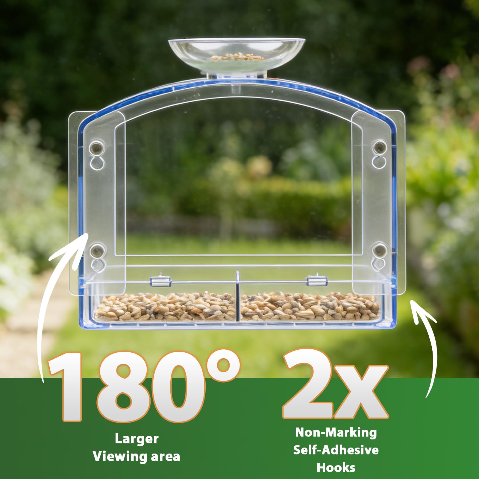 Fashionoda hand holding feeder to show size and scale benefit for easy placement
