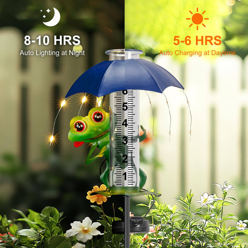 Fastruggle frog placed among flowers providing measurement and garden charm