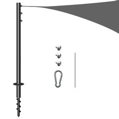 FATAWKC pole front view showing welded sail ring and sturdy finish for secure mounting
