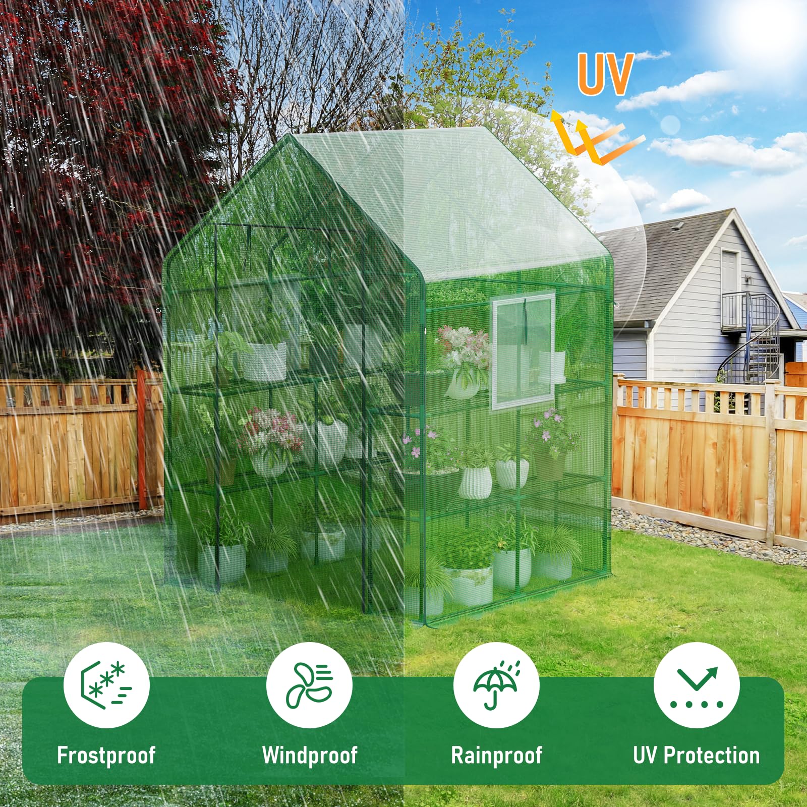 Fatazoii interior with multiple planters demonstrating usable growing space