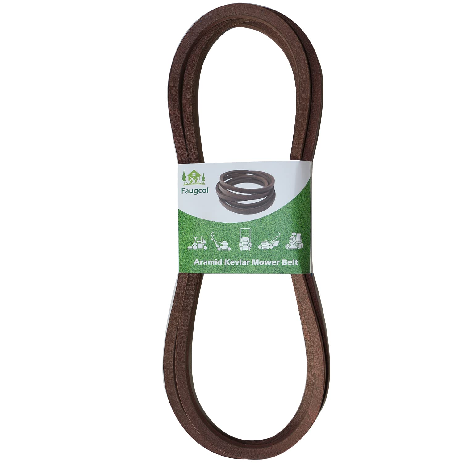 Faugcol front view of 135-1873 V-belt showing clear fit information and durability benefit