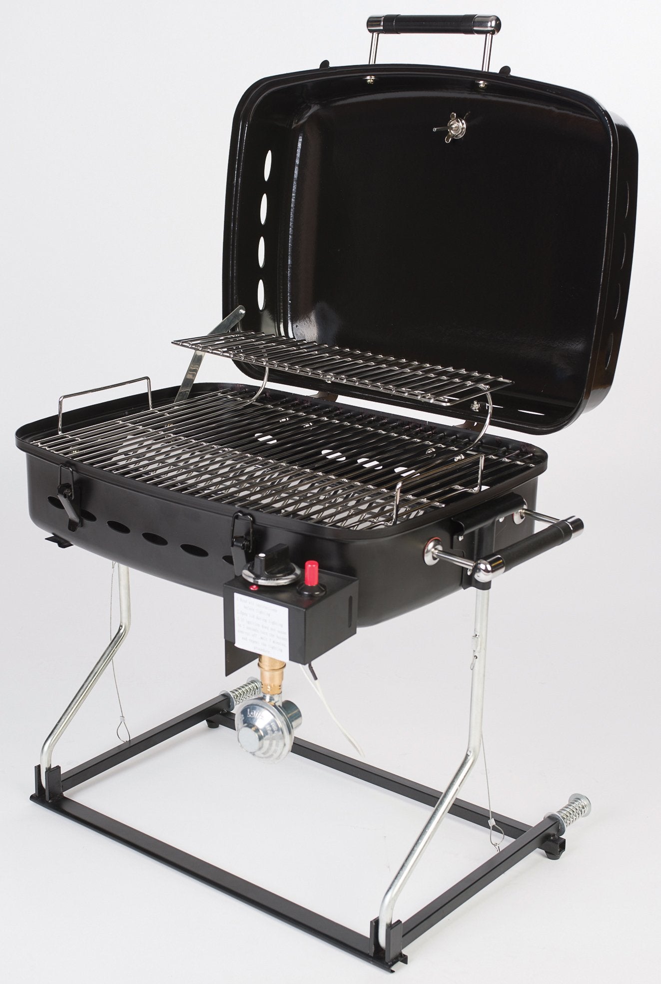 Faulkner lifestyle shot of RV campsite cookout highlighting portable grilling enjoyment