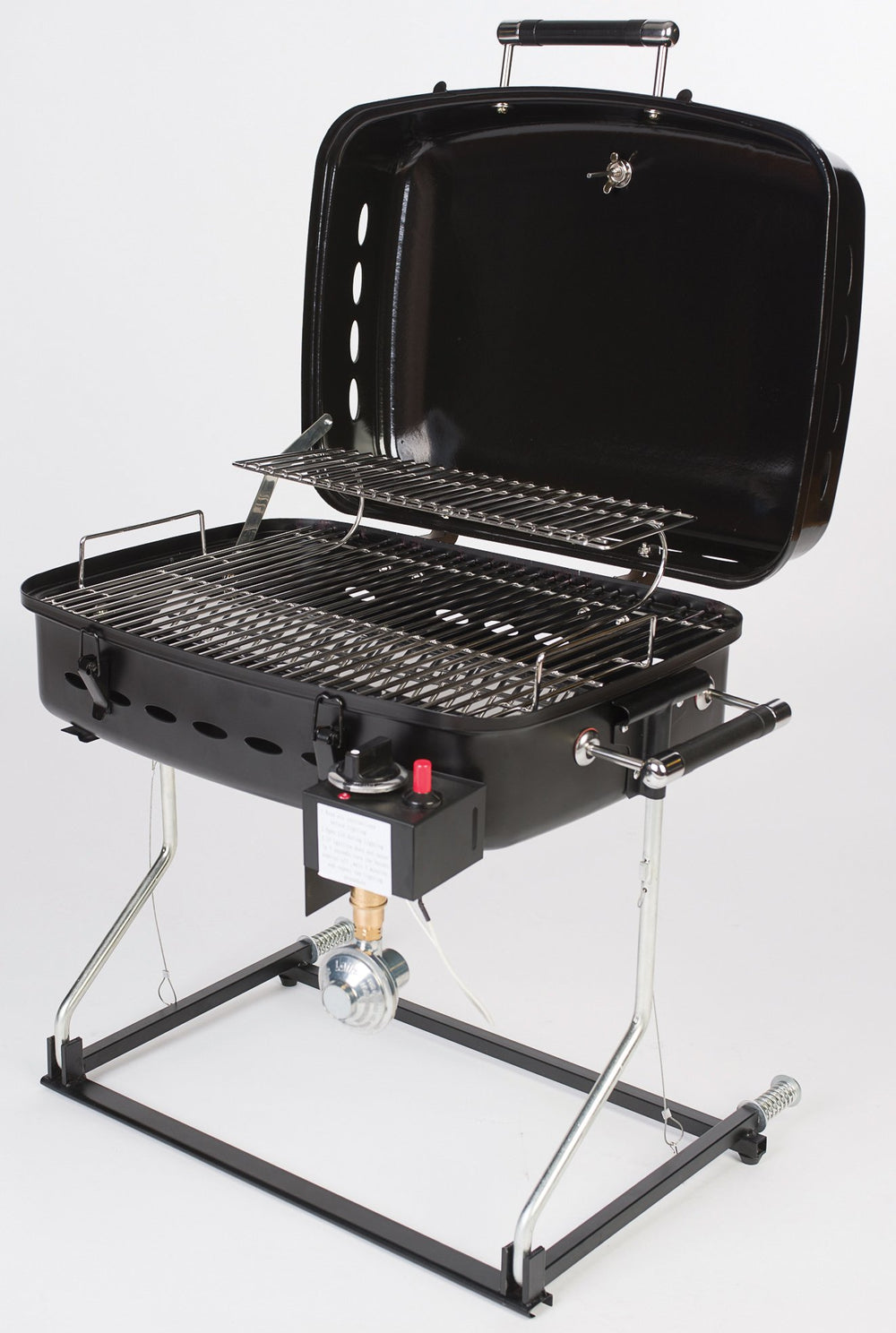 Faulkner lifestyle shot of RV campsite cookout highlighting portable grilling enjoyment