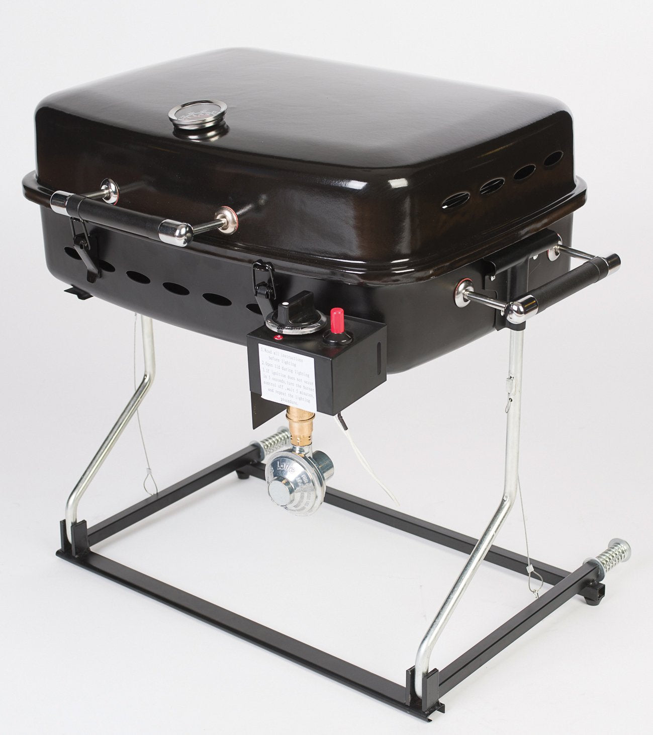 Faulkner propane bottle hookup shown offering disposable-bottle convenience and fuel flexibility