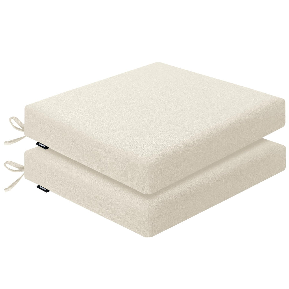 Favofamilie front view beige patio cushions showing tidy shape and inviting comfort