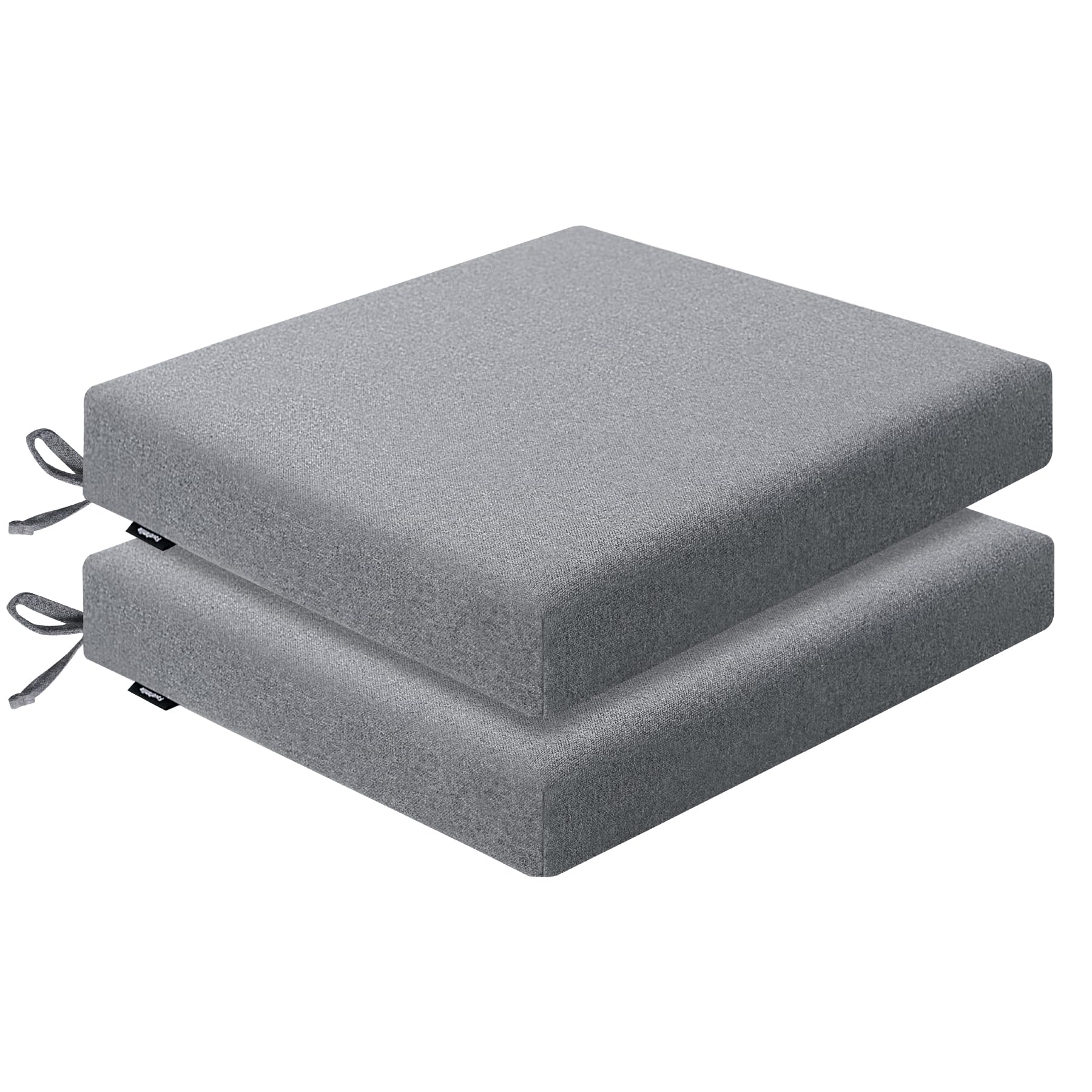 Favofamilie front view of two dark grey cushions showing clean seating look and comfort