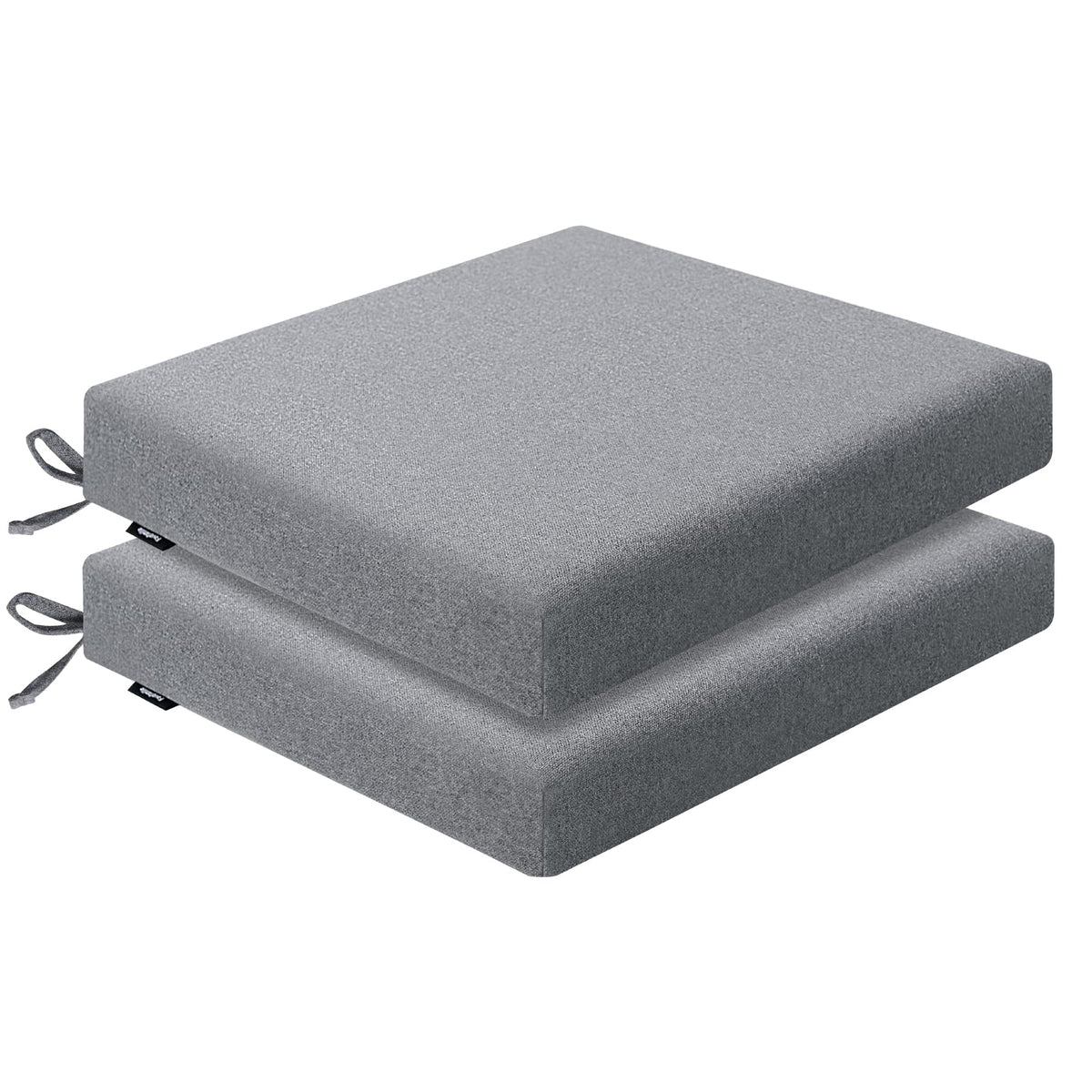 Favofamilie front view of two dark grey cushions showing clean seating look and comfort
