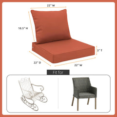 Favoyard back cushion on chair demonstrating support and secure fit outdoors
