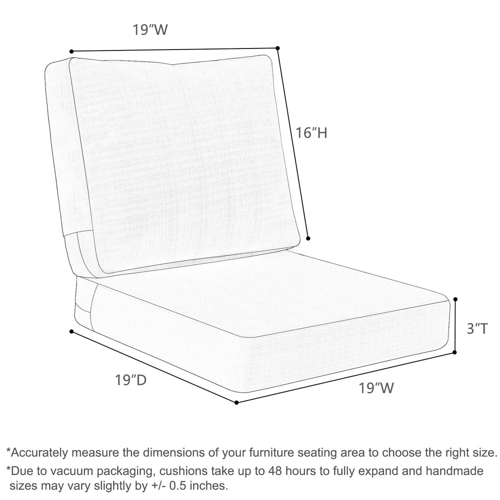 Favoyard back cushion showing attachment straps that secure cushion to chair for stability