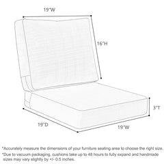 Favoyard back cushion showing attachment straps that secure cushion to chair for stability