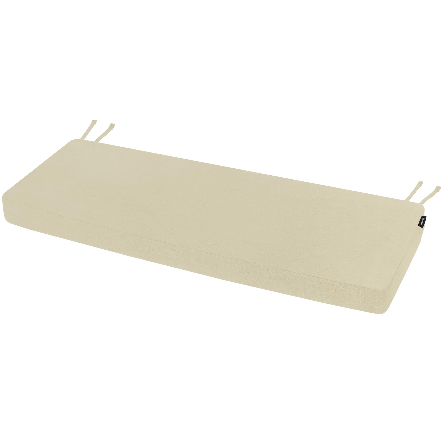 Favoyard bench cushion front view showing beige cover and clean lines for comfort