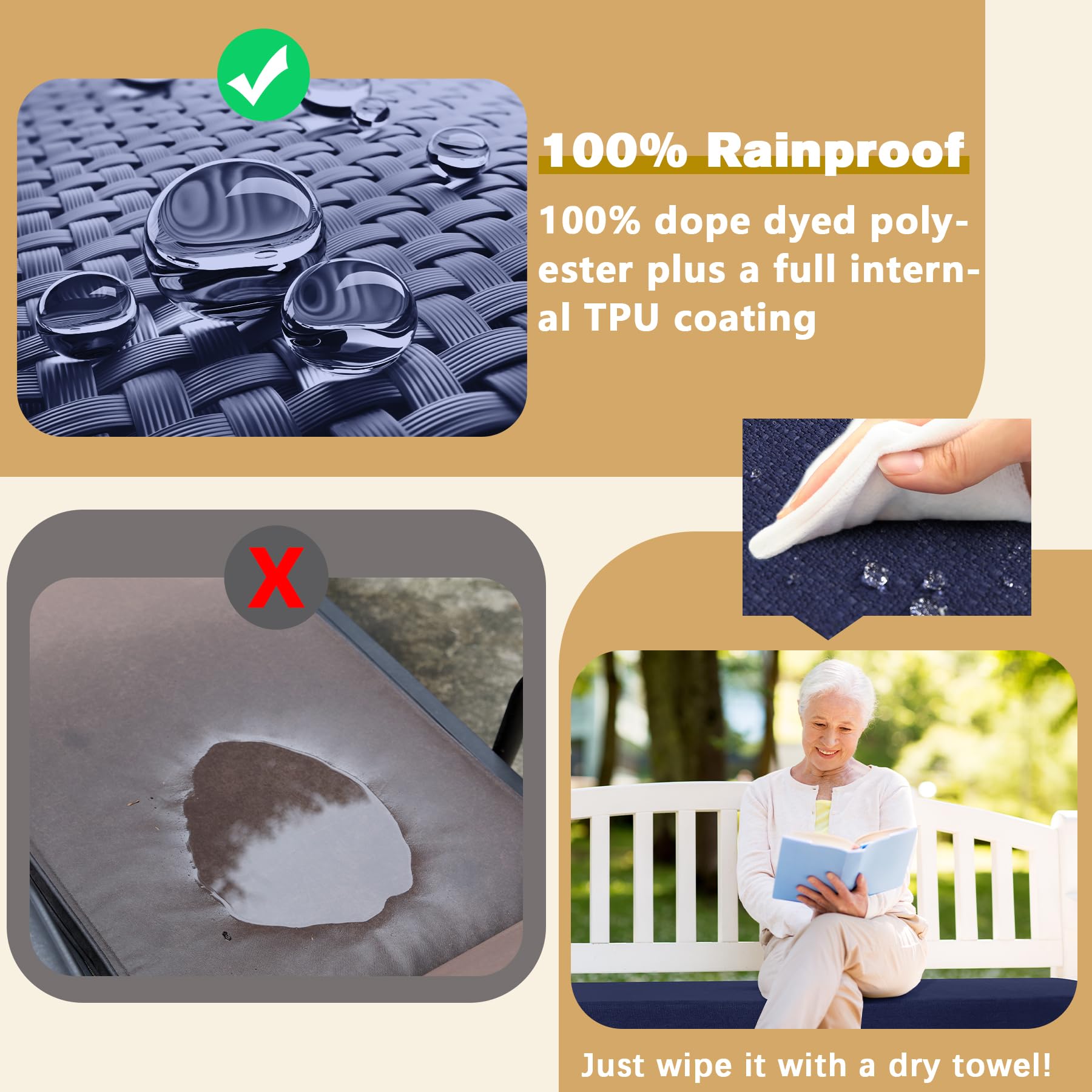 Favoyard cushion ties and edges securing cushion to furniture reliably