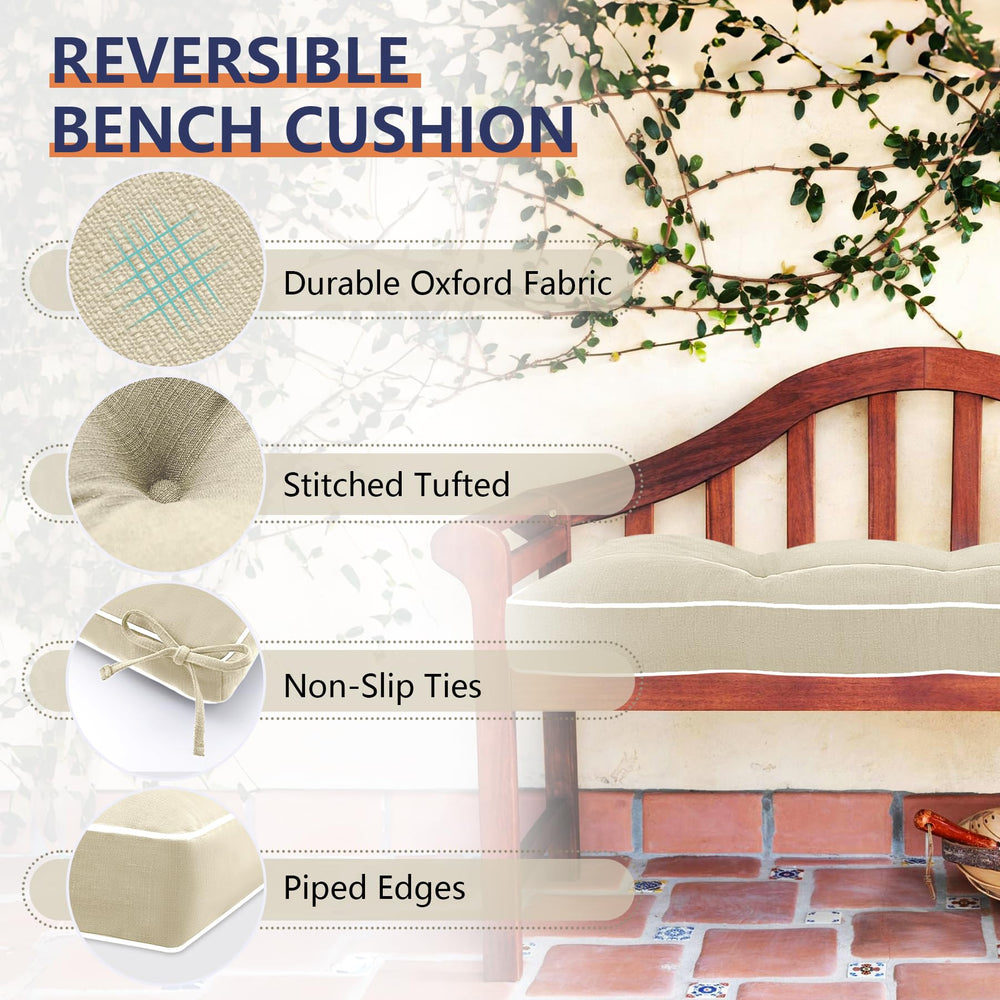 Favoyard cushion tufted closeup highlighting fabric texture and UV-resistant color retention