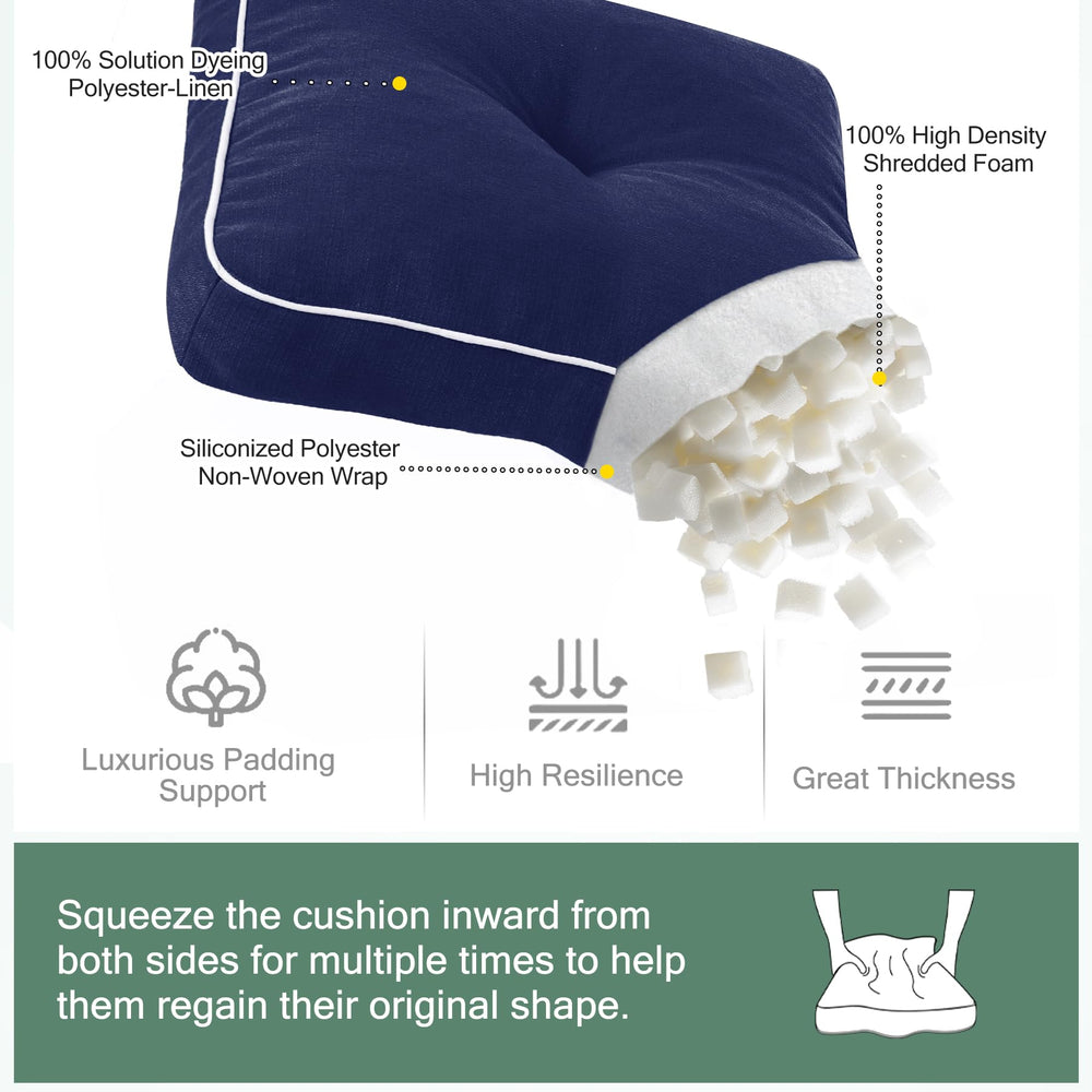 Favoyard interior fill cross-section showing polyester and foam blend support