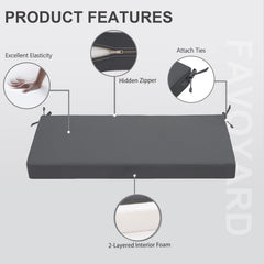 Favoyard foam cross-section showing 3-inch sponge for supportive, resilient seating
