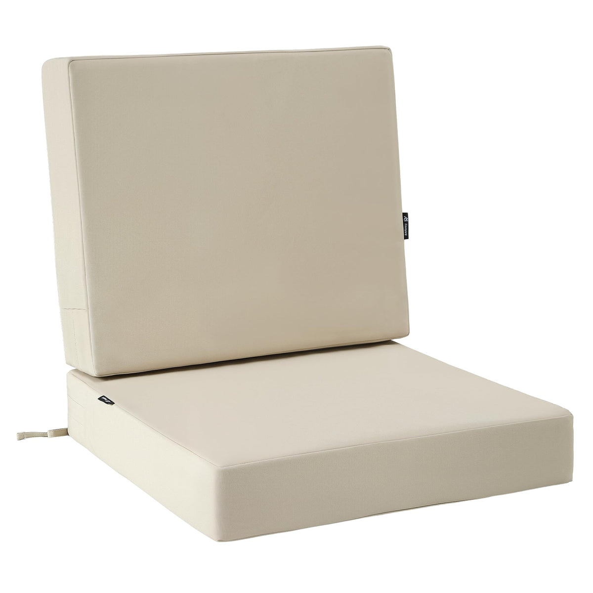 Favoyard front view of seat and back cushion set, durable outdoor seating