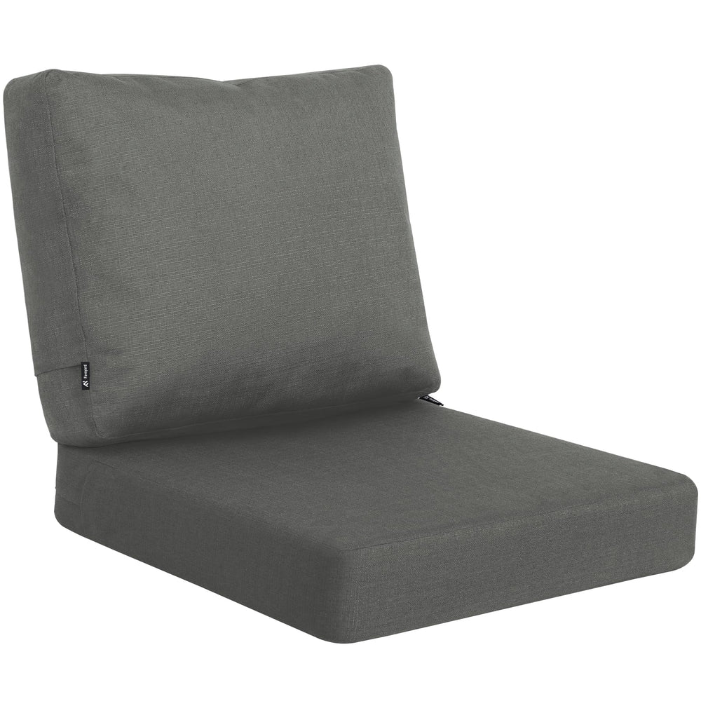 Favoyard front view of dark grey cushion set showing neat finish and durable look for comfort