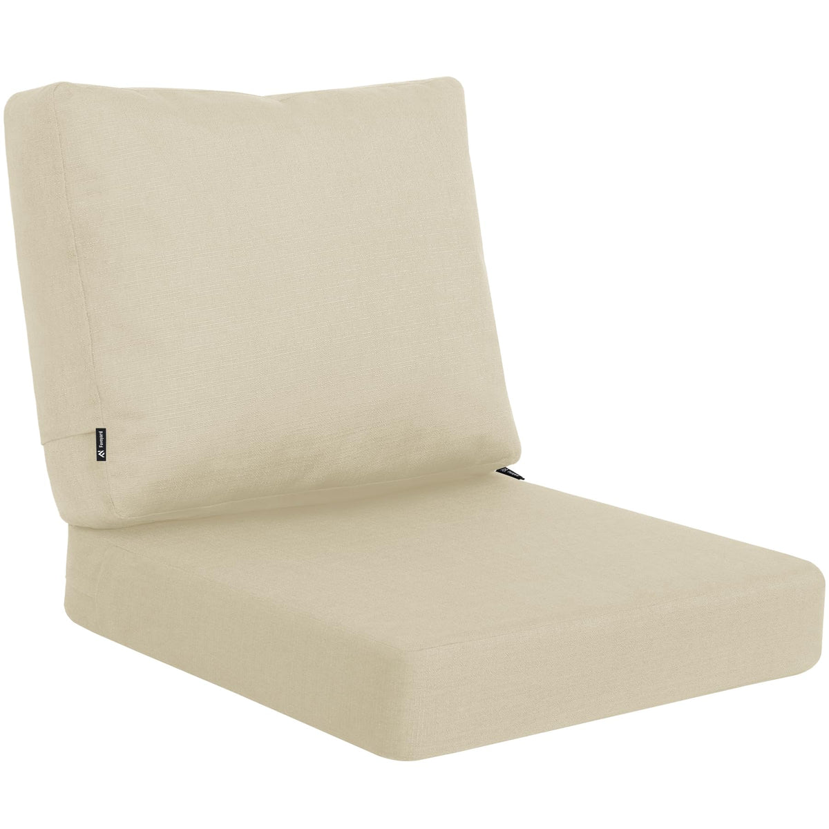 Favoyard beige cushion set front view showing neat seams and elegant look for patios