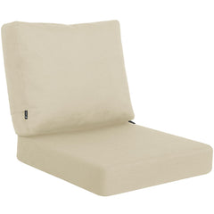 Favoyard beige cushion set front view showing neat seams and elegant look for patios