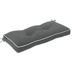 Favoyard front view bench cushion shows sleek dark grey and durable finish for stylish seating