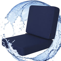 Favoyard front view blue cushion showing clean styling and durable cover benefit