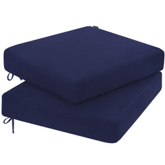 Favoyard blue cushion front view showing neat finish and comfortable padding