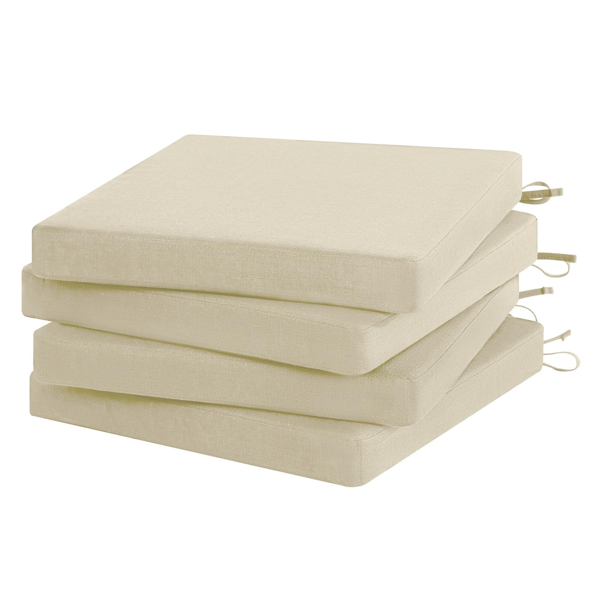 Favoyard front view of four cushions showing neat stack and ready-to-use comfort