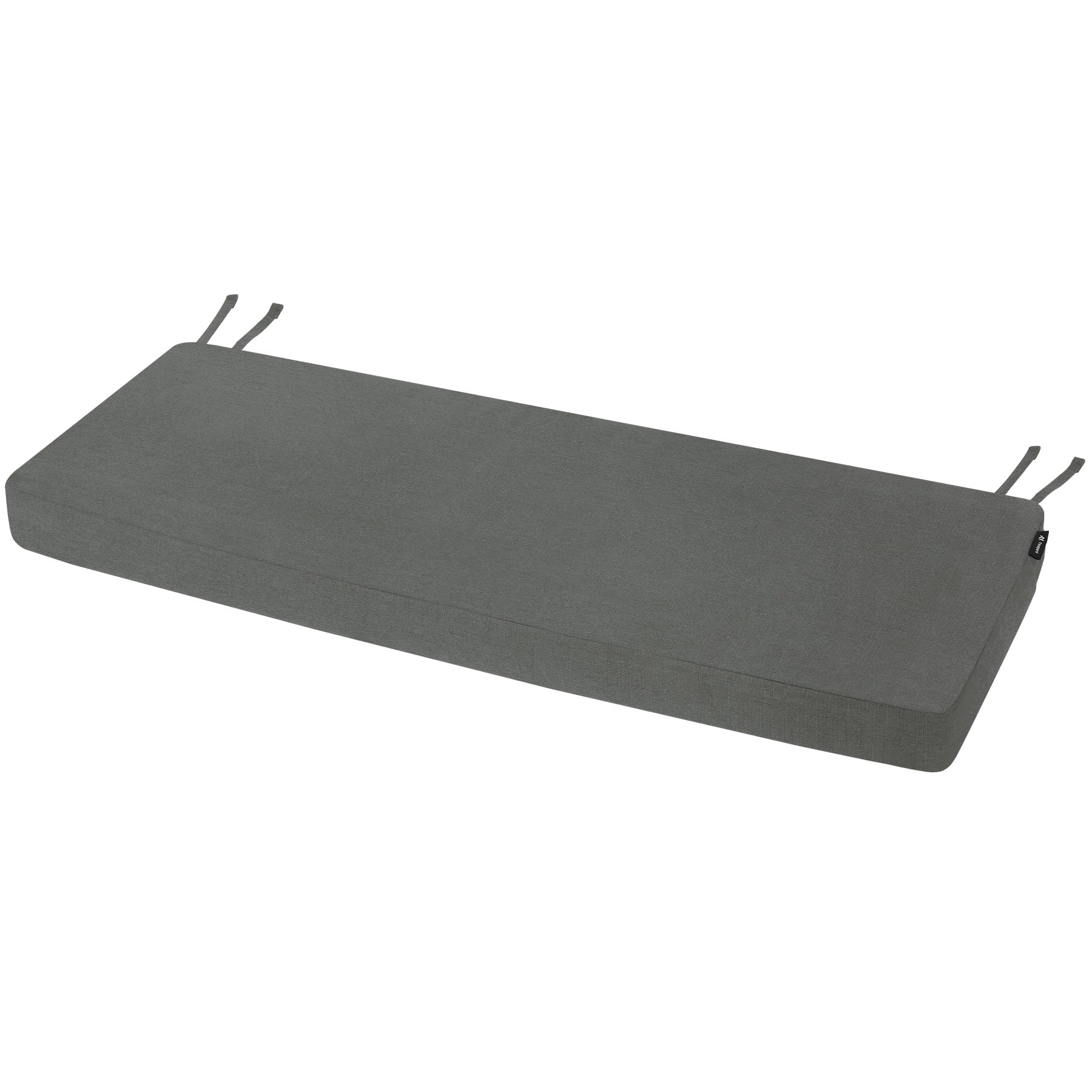Favoyard front view grey bench cushion showing tailored fit and comfort