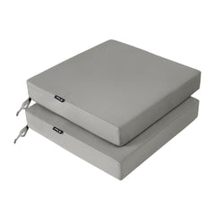 Favoyard front view of two cushions showing neat edges and color retention benefit